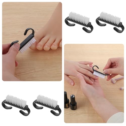 20-Pack Nail Brush Cleaner Set - Ergonomic Black Nylon Brushes