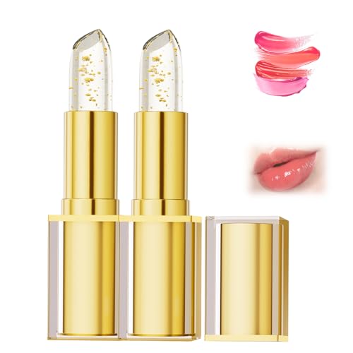 PH-Adjusting Lipstick Color-Changing Transferproof Lipstick Set (2 Pcs) – Moisturizing Glossy Lip Gloss