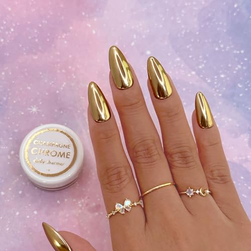 Daily Charme Champagne Gold Mirror Chrome Powder for Nail Art - 1g