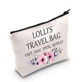 POFULL Grandma Lolli Gift Lolli To Be Gift Lolli¡¯s Travel Bag Visit Hug Spoil Repeat Travel Cosmetic Pouch (Lolli¡¯s Travel Bag)