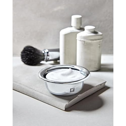 ZWILLING Shaving Bowl (wet shave, storage for shaving soap, bowl for whipping up lather, chrome plated), Silver