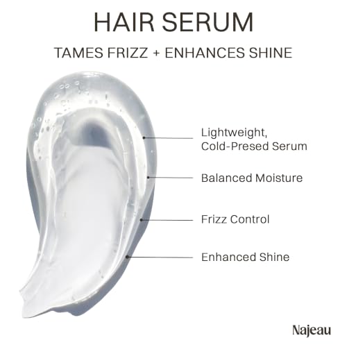 NAJEAU Hair Serum for All Hair Types with Marula & Argan Oils - Shine & Frizz Control
