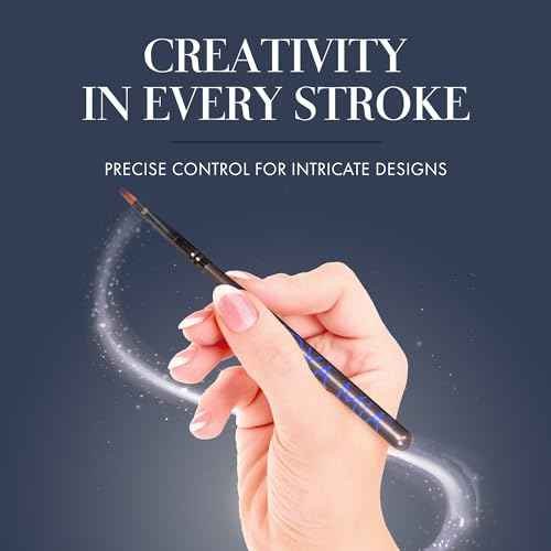 Kolinsky brush set 100% Pure Kolinsky Acrylic Nail Brush by Joya Mia Nail Art set brush Polish Brush Nail Tool (SET, Black)