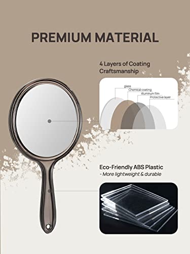 OMIRO Double-Sided Magnifying Hand Mirror 1X/3X, 8.2" Handheld