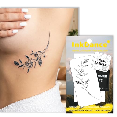 Semi-Permanent Magnolia Tattoo - Waterproof, Lasts 1-2 Weeks