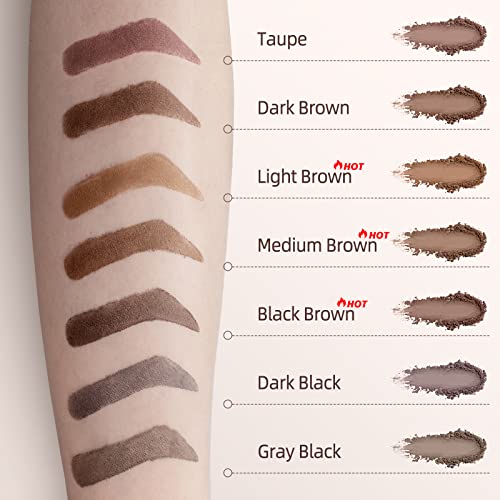 Eyebrow Stamp Stencil Kit - One-Step Eye Brow Stencil Kit with 24 Reusable Thin & Thick Eyebrow Stencils, Long-Lasting Waterproof & Smudge-Proof Brow Stamp Kit for Perfect Eye Makeup (Light Brown)