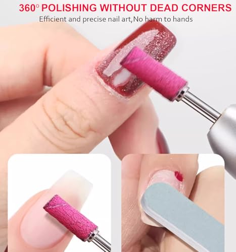 100Pcs Mini Nail Sanding Bands Kit with 3mm Mandrel Bit