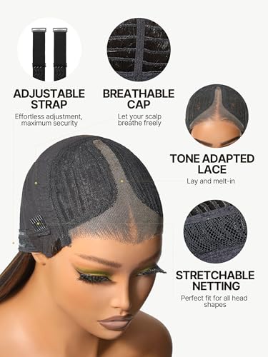 Frodio Veralux™ 28-Inch Glueless Lace Wig - Silky Straight Human Hair