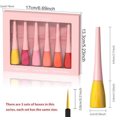 Evpct 6-Piece Liquid Eyeliner Set Waterproof & Sweatproof
