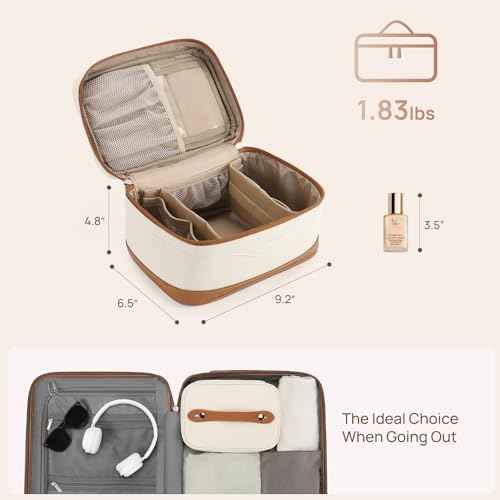 Telena Large Makeup Bag, Travel Toiletry Bag for Women, Vegan Leather Makeup Organizer Case Cosmetic Bag for Travel Essentials