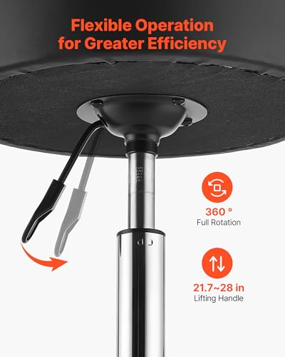 VEVOR Rolling Stool with Wheels, 500 lbs Capacity, Height Adjustable