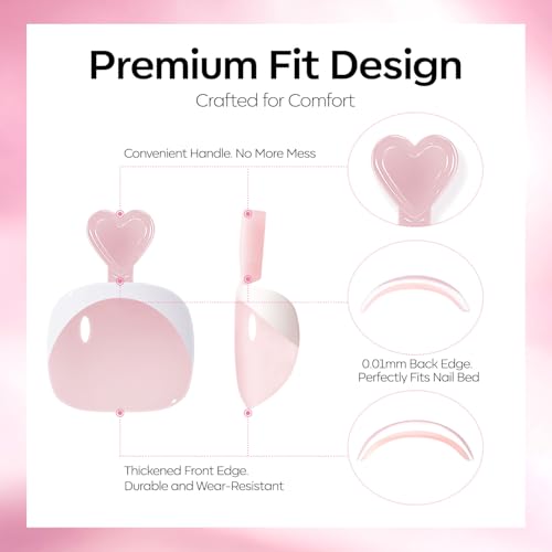 Modelones Pink French Tip Press-On Toenails - 36 Pcs, 18 Sizes