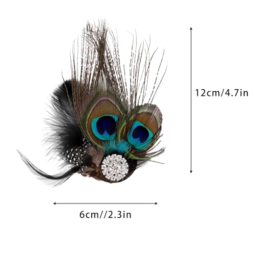 Song Qing Fascinator Hair Clips Peacock Feather Hair Clip Pin for Women Brides Bridesmaids