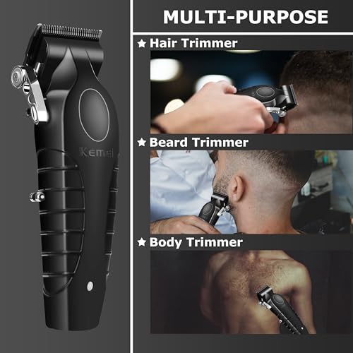 KEMEI 2296 Black Professional Hair Clippers for Men Cordless Cordless Hair Cutting Kit