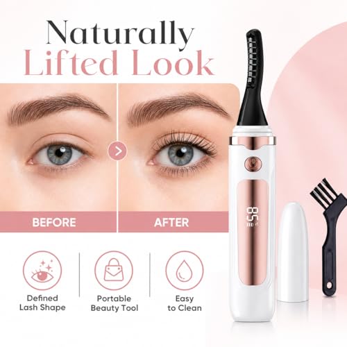 Echtur Heated Eyelash Curler with LED Display, 3 Heat Settings