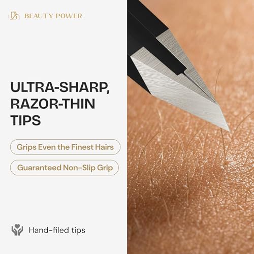 Precision Slant Tweezers for Eyebrows & Facial Hair | German Stainless Steel