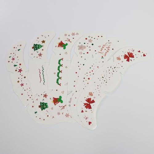 Christmas Face Temporary Tattoos, 6 Sheets Glitter Freckles