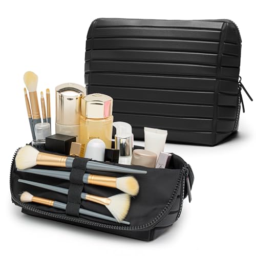 Minoisome Travel Makeup Bag - Large Capacity Organizer with Dividers