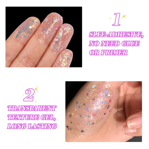 Holographic Body Glitter Gel | Waterproof Face & Hair Sparkle