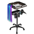 Salon Tray Cart with Extra Storage Space, Salon Rolling Tray, Adjustable Height Salon Tray on Wheels, Removable Hair Extension Tool Tray for Hairdressers, Color Tray for Salon Home Use