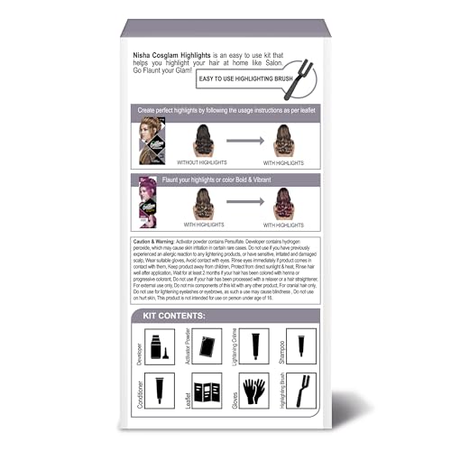 Nisha Cosglam Hair Highlights Kit - DIY Bleach & Color