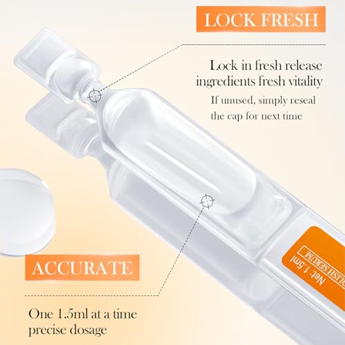 Vitamin C Serum for Face with Hyaluronic Acid ? 1.5ml x 30PCS, Brightening Hydrating Facial Serum, Travel Size Skincare for Glowing Skin(1.52 Fl Oz (Pack of 1))