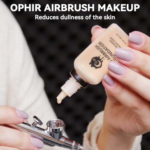 OPHIR Professional Airbrush Makeup Kit 24-Piece Set with Compressor