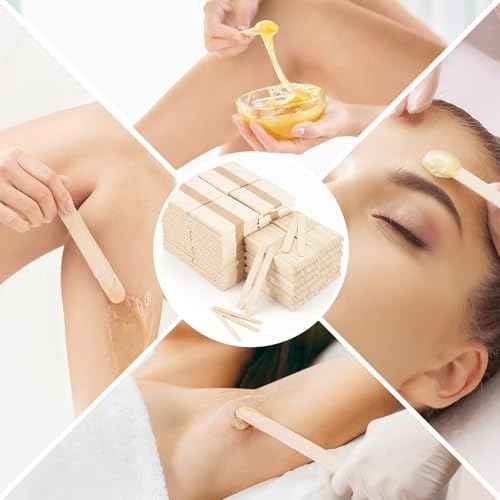 2 Style 2000 Pcs Wax Sticks for Hair Removal Splinter-Free Wooden Waxing Sticks Large Wax Applicator Sticks Wax Stick for Body and Face, Craft Sticks,Popsicle Sticks, 6-Inch & 4.5-Inch