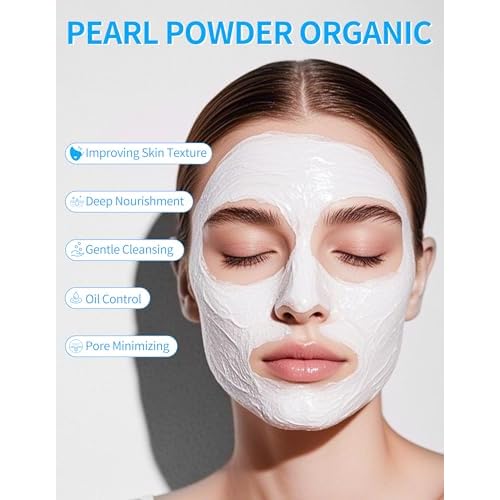 Erinde Freshwater Pearl Powder Organic, 100g 100% Natural Pearl Powder for DIY Face Mask Cream Serums Lotion, Deep Cleansing, Pore-Shrinking, Anti-Aging Facial Mask