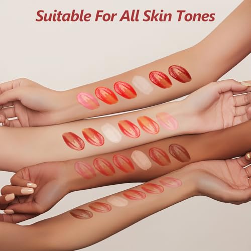Dmsky 24 Pack Lip Gloss Set, 6 Colors Shiny Soft Lip Gloss Bulk, Lip Oil for Dry Cracked Lips Moisturizing Nourishing,Lip Stain With Rich Varied Colors For Girls and Women Makeup