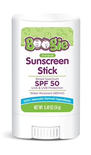 Baby Sunscreen Stick by Boogie Block, Mineral Sunscreen SPF 50, FSA'HSA Eligible, Travel Size Sunblock for Kids, Zinc Oxide, Water Resistant, Vegan, Fragrance Free Pack of 1