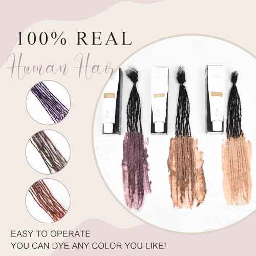 Originea Micro Locs Extesnions Human Hair 0.2cm Thickness Sisterlocks Curly Tips, Full Handmade Interlocking Permanent Soft Dreadlock Extensions Natural Looking Locs (1B# 0.2cm, 6 Inch 70 Strands)
