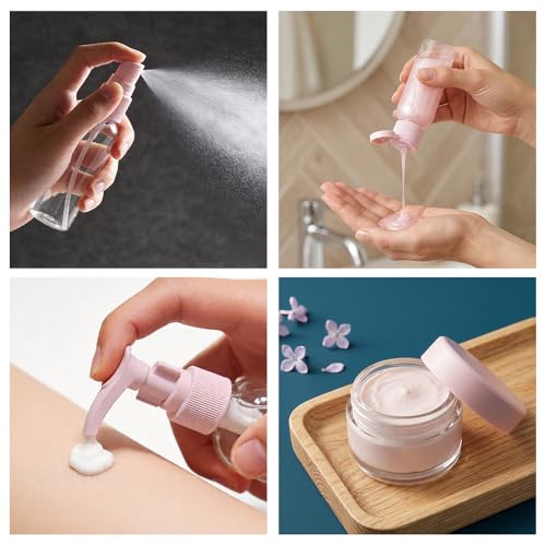 TSA Approved Travel Bottles Set, 7-Pack Toiletries Containers with Leak-Proof Design
