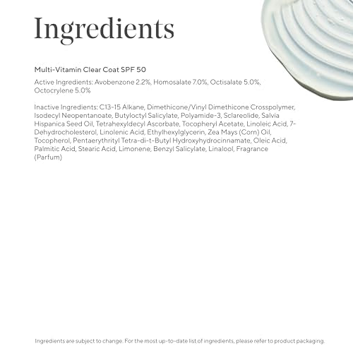 Murad Multi-Vitamin Clear Coat Sunscreen SPF 50 ? Lightweight Broad-Spectrum SPF with Vitamins C-F, Bio-Fermented Clary Sage, and Chia Seed Nourishes Skin with No White Cast ? 1.7 Fl Oz