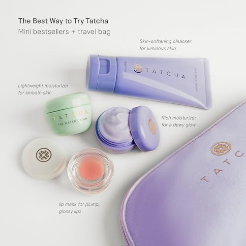 Tatcha Travel Essentials Set - Mini Skincare Kit with Cleanser, Moisturizer & Lip Mask