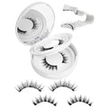 Magnetic Eyelashes 2 Pair Reusable Magnetic Eyelashes with Applicator, No Adhesive Required, Natural-Looking Eyelashes, Eyelash Curler Set, Easy to Wear and Remove