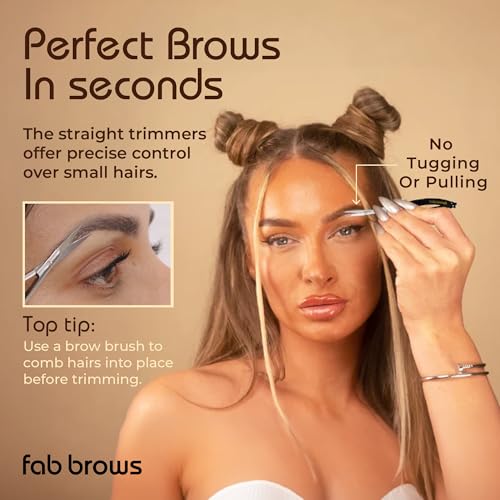 Fab Brows Professional Eyebrow & Nose Hair Trimmer with Sharp Stainless Steel Blades