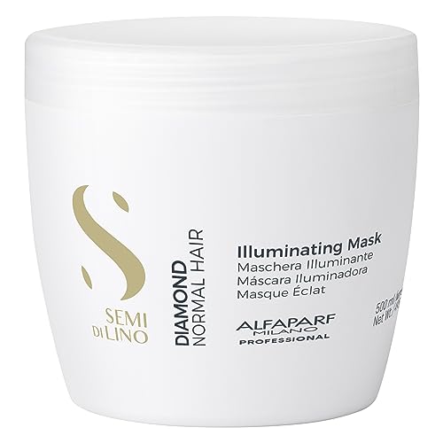 Alfaparf Milano Semi Di Lino Diamond Illuminating Hair Mask - Color Safe Deep Conditioner for Color Treated Hair - Adds Shine and Body - Sulfate, Paraben and Paraffin Free - Professional Salon Quality