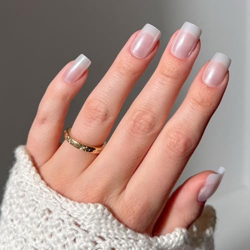 Glamnetic Bailey Press On Nails Medium Square Glazed Fake Nails - 30 Pc Kit