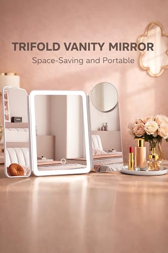 Lighted Makeup Vanity Mirror with 1X/2X/3X/10X Magnification