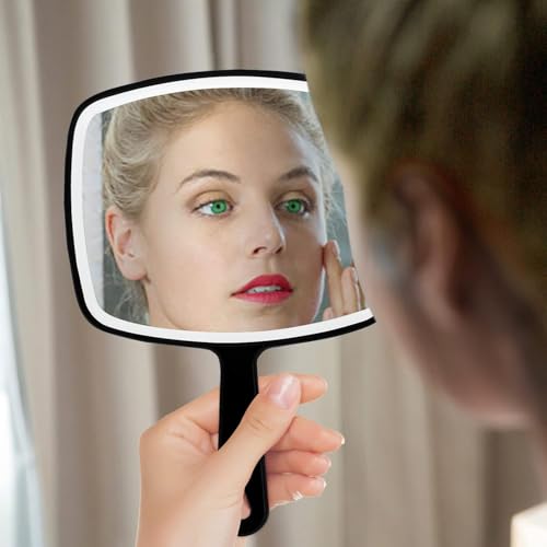 Handheld Mirror with Hanging Hole, 10.4" x 7.4" (2-Pack)