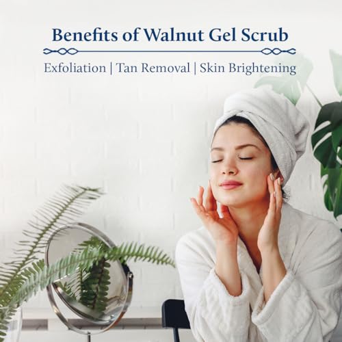 Blue Nectar Bakuchiol Anti Aging Serum for Fine Lines (1 Fl Oz) & Paired Walnut Gel Face Scrub, delicately exfoliating for both Women & Men (1.76 Oz)