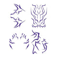 Anime Purple Temporary Tattoos for Cosplay & Halloween