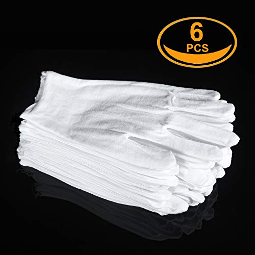 White Cotton Moisturizing Gloves for Dry Hands & Eczema - 3 Pairs