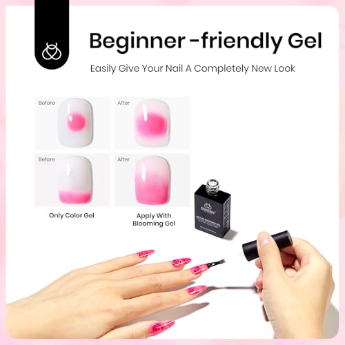 Beetles Clear Blooming Gel Nail Polish (10ml) - UV LED Soak Off Gel Art