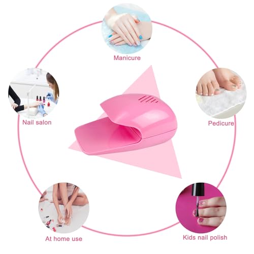 Pink Nail Polish Dryer - Portable Battery Operated Air Fan