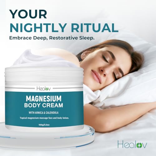 Magnesium Lotion ? Pure Soothing Magnesium Cream for Relaxation, Better Sleep, Muscle Health, Leg & Joint Care ? Topical Magnesium Lavender Butter for Sleep Aid ? Non-Greasy, Safe, Easy to Use
