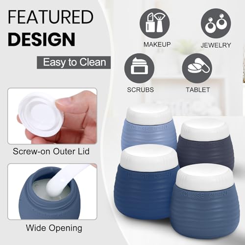 Travel Toiletry Bottles 8 Pack - TSA Approved Silicone Containers Kit with Jars & Labels