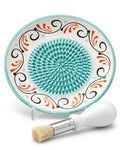 Ceramic Garlic Grater Plate with Peeler & Brush