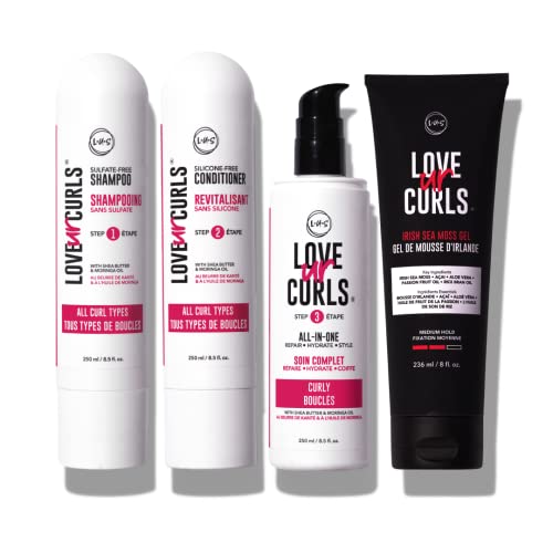 Love Ur Curls Ultra-Defining Curl Kit - Simplified Curly Hair Routine - Hydrating & Repairing - Vegan & Cruelty-Free - with Irish Sea Moss, Aloe Vera & Shea Butter for Extra-Defined, Healthy Curls.